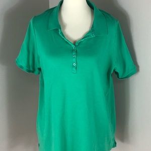 18/20 Lane Bryant Green Pretty & Perfect Polo Top